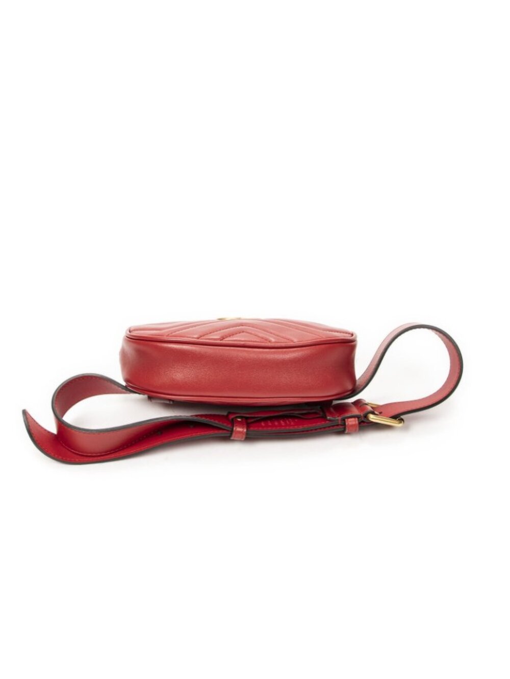 Gucci Marmont Belt Bag Red Matelasse Chez Blanc Leather - Picture 3 of 5